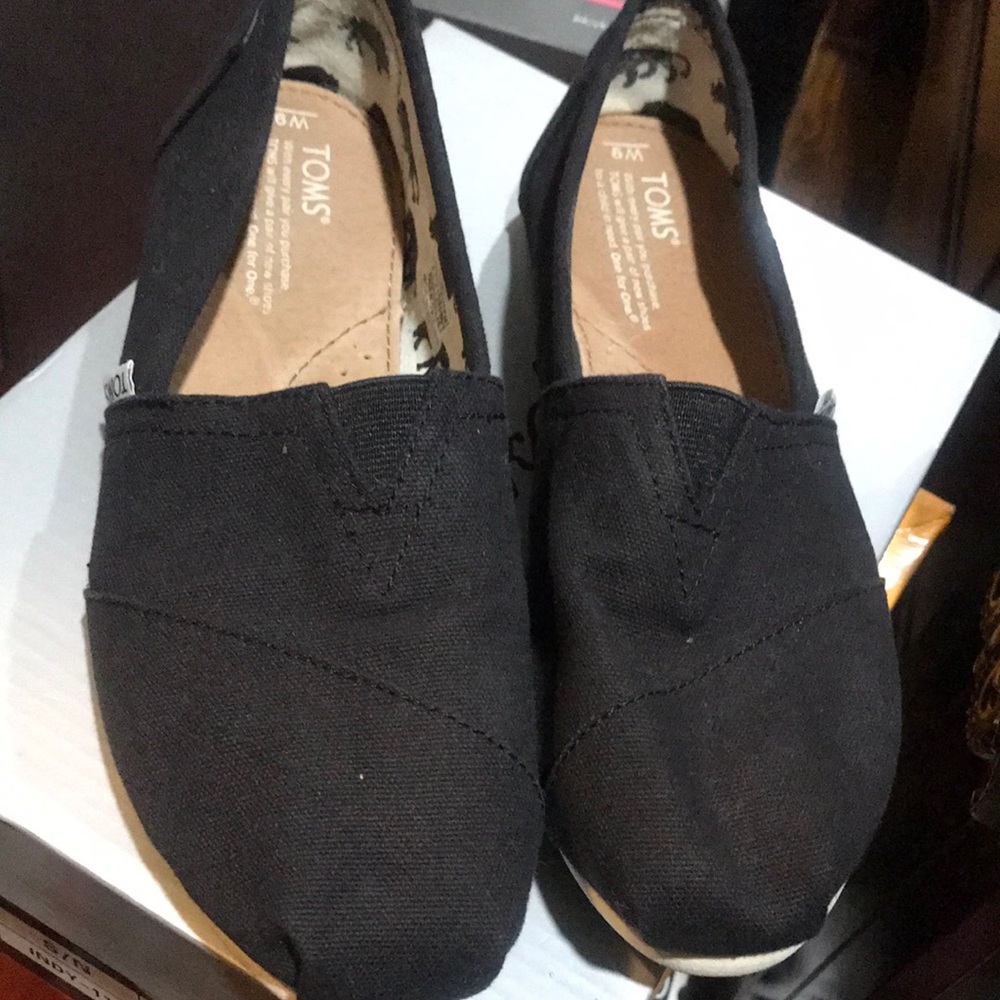 TOMS Black Slip-On Shoes